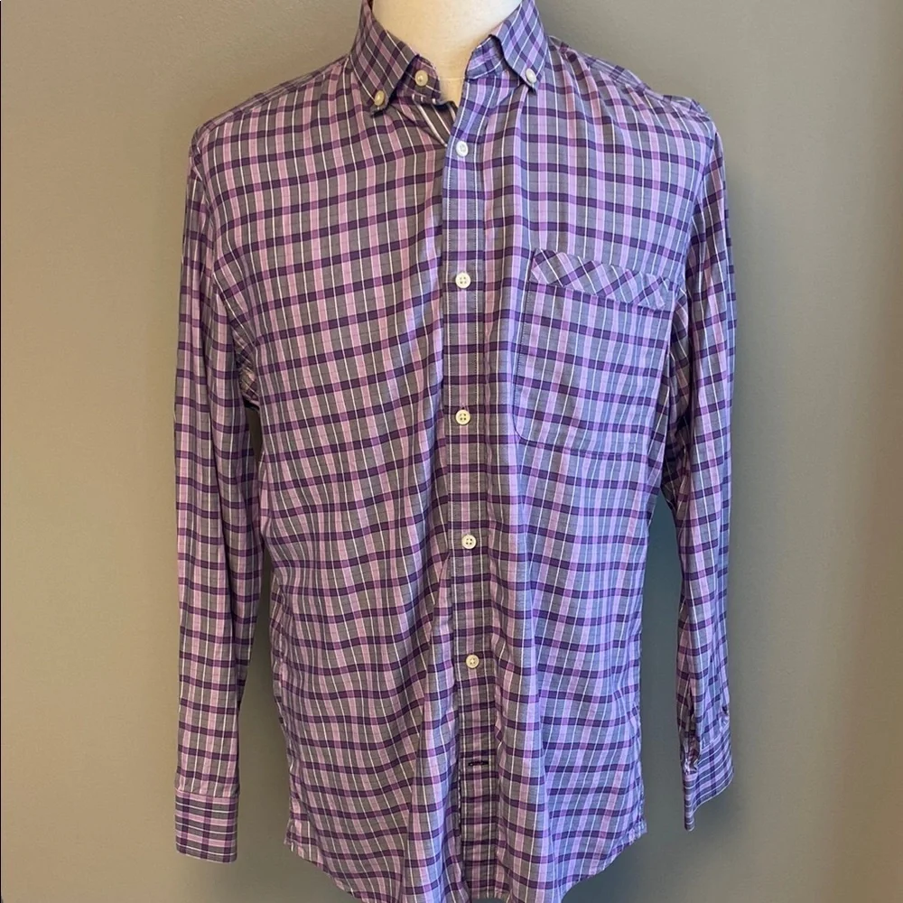 Banana Republic Purple Casual Button Down Shirt Lightweight Cotton (sz L)